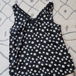 Maurices Blue Sleeveless Tank Top with Floral Design Size Large